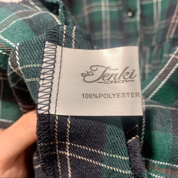 Green Plaid Flannel Dress - Picture 6 of 8